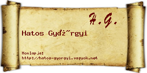 Hatos Györgyi névjegykártya